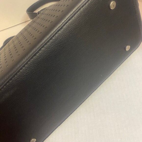 FRENCH CONNECTION perforated Large black Leather tote bag - Picture 4 of 6